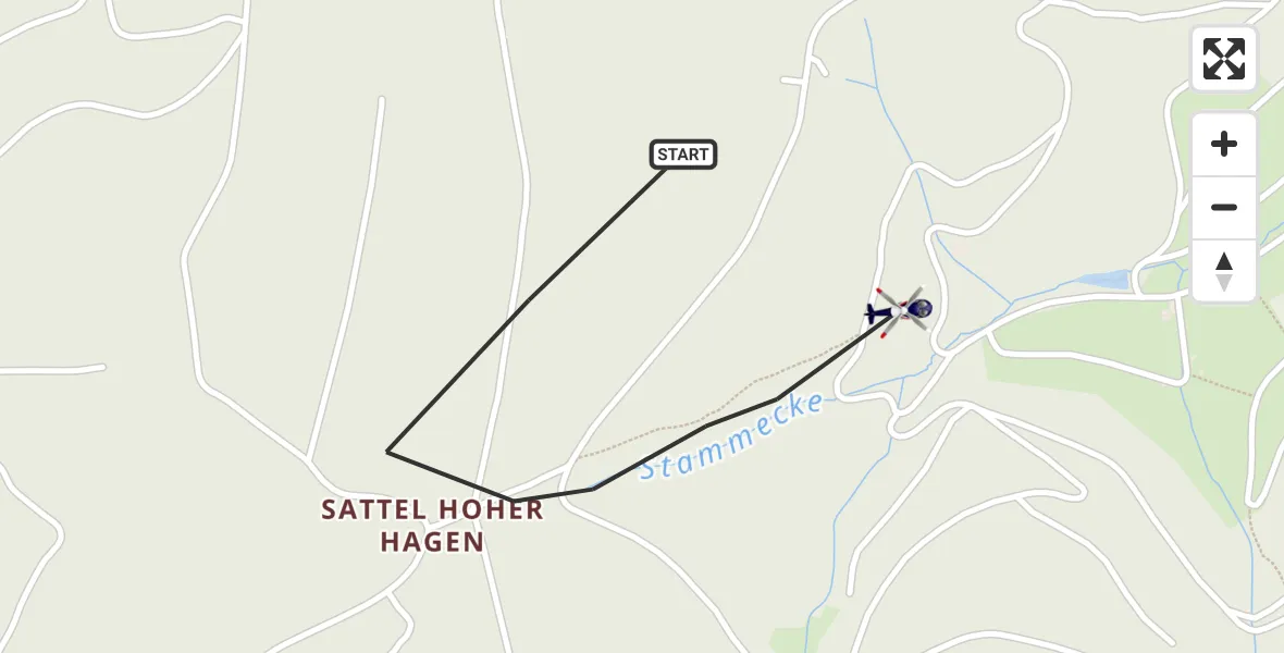 Flugroute Polizeihubschrauber Winterberg - Winterberg, 01 April 2026, 14:02