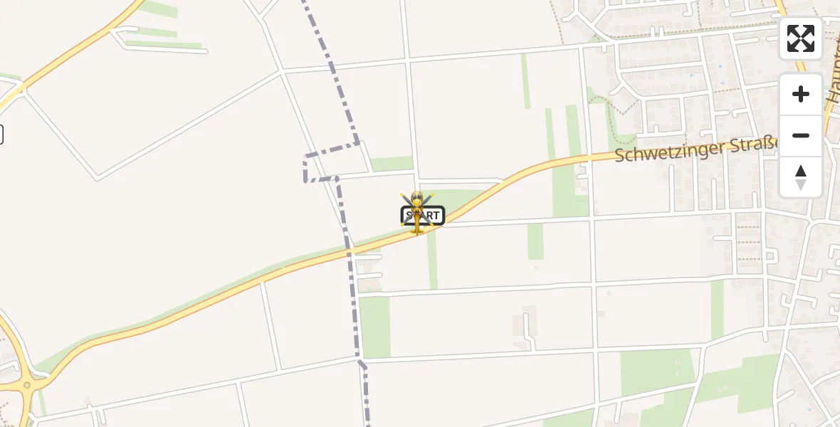 Flugroute Rettungshubschrauber Eppelheim - Eppelheim, 01 April 2026, 14:05