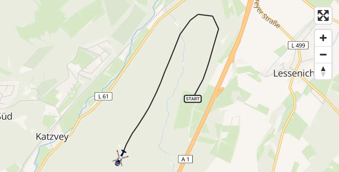 Flugroute Polizeihubschrauber Mechernich - Mechernich, 01 April 2026, 14:11