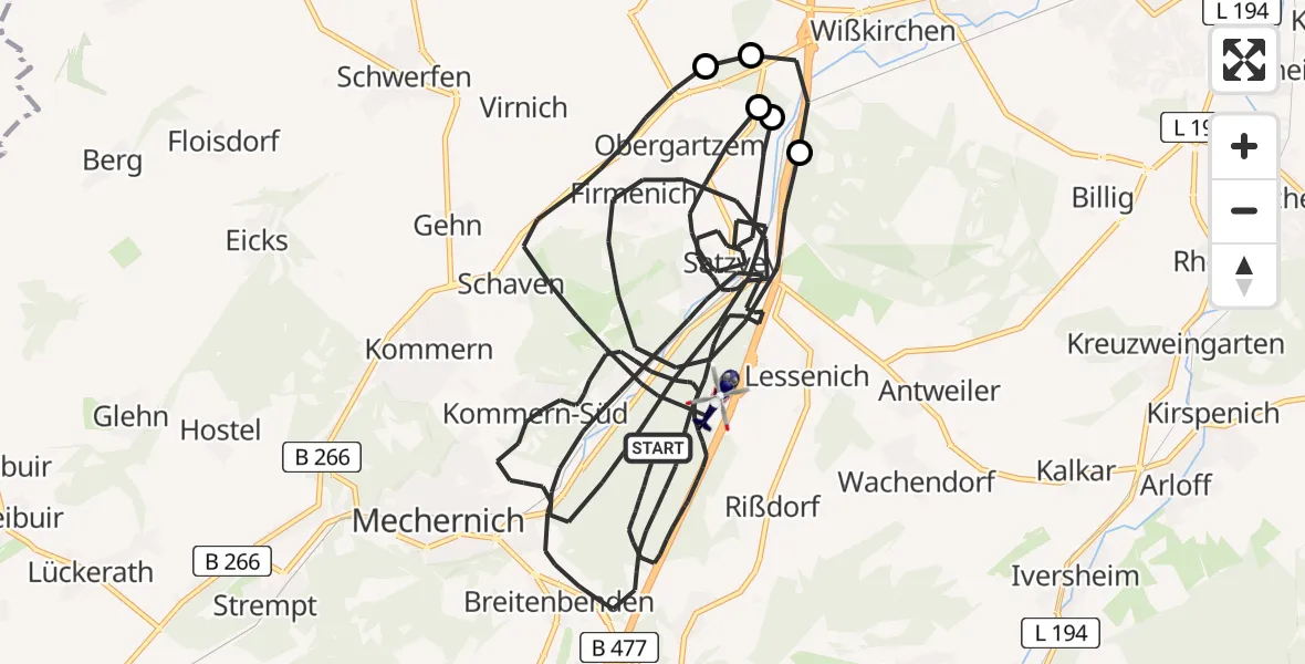 Flugroute Polizeihubschrauber Mechernich - Mechernich, 01 April 2026, 14:17