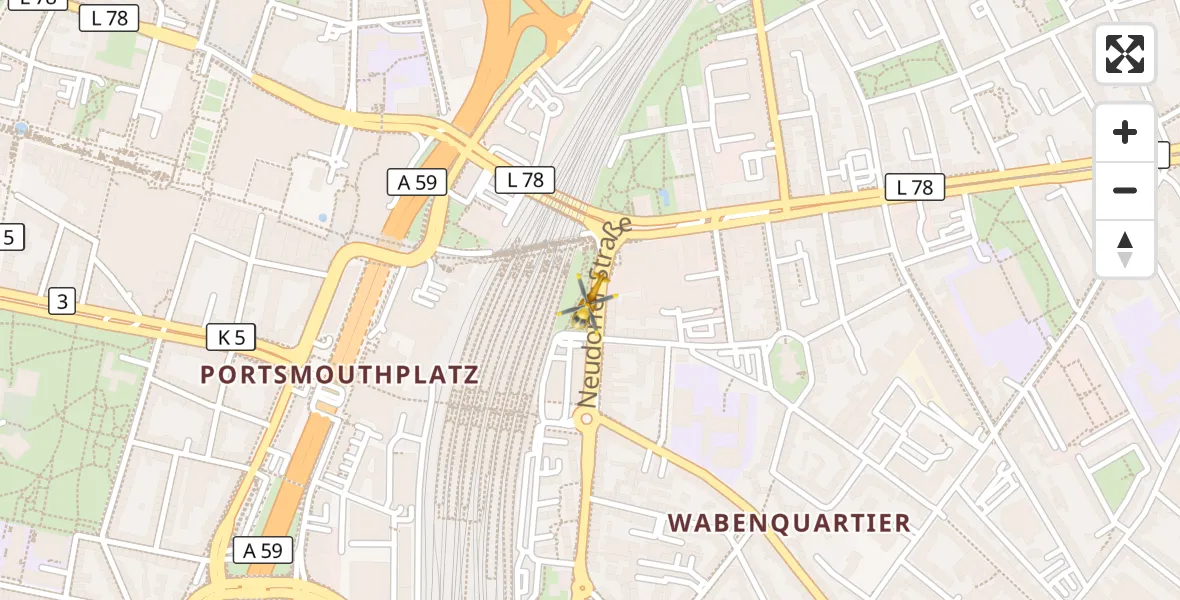 Flugroute Rettungshubschrauber Duisburg - Duisburg, 01 April 2026, 14:19