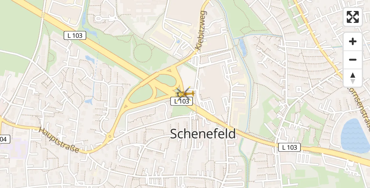 Flugroute Rettungshubschrauber Schenefeld - Schenefeld, 01 April 2026, 14:33