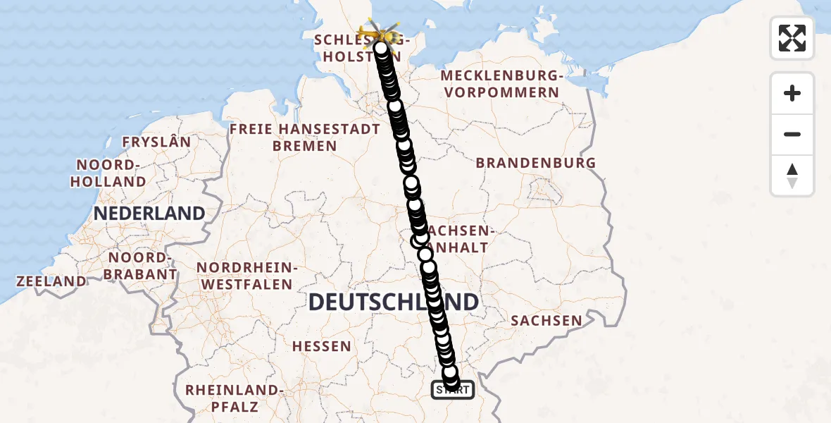Routekaart van de vlucht: Ambulanzhubschrauber nach Kiel, Niemannsweg