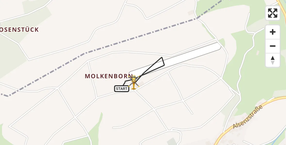 Flugroute Rettungshubschrauber Imsweiler UL - Imsweiler UL, 01 April 2026, 14:48