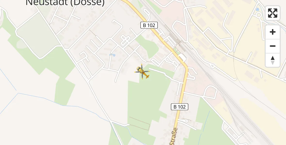 Flugroute Rettungshubschrauber Neustadt (Dosse) - Neustadt (Dosse), 01 April 2026, 15:26