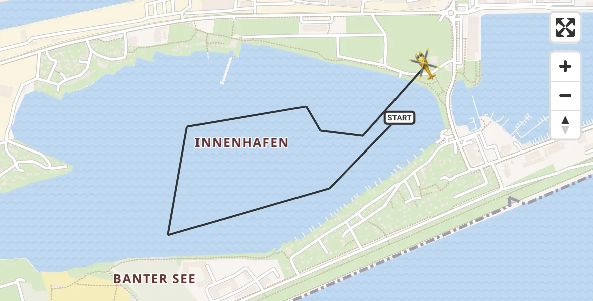 Flugroute Rettungshubschrauber Wilhelmshaven - Wilhelmshaven, 01 April 2026, 15:43
