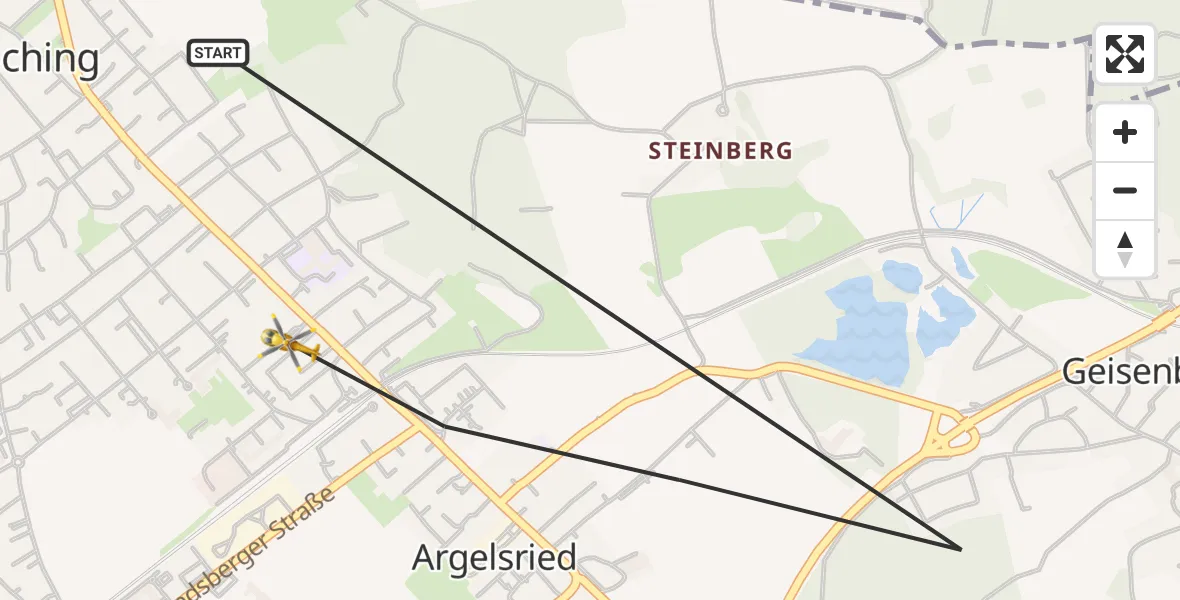 Flugroute Rettungshubschrauber Gilching - Gilching, 01 April 2026, 15:48