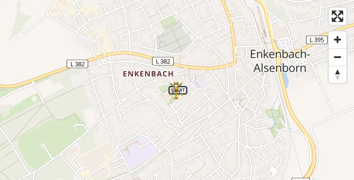 Flugroute Rettungshubschrauber Enkenbach-Alsenborn - Enkenbach-Alsenborn, 01 April 2026, 15:48
