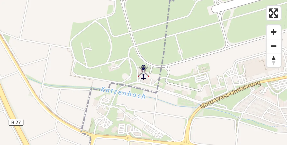 Flugroute Polizeihubschrauber Flughafen Stuttgart - Flughafen Stuttgart, 01 April 2026, 16:15