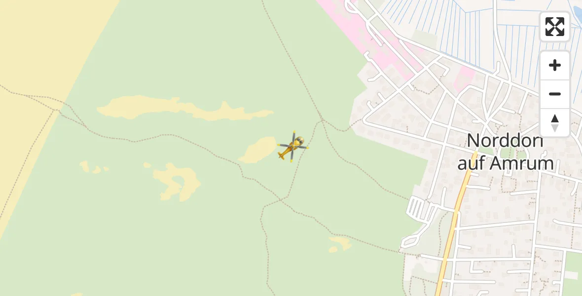 Flugroute Rettungshubschrauber Norddorf auf Amrum - Norddorf auf Amrum, 01 April 2026, 16:32