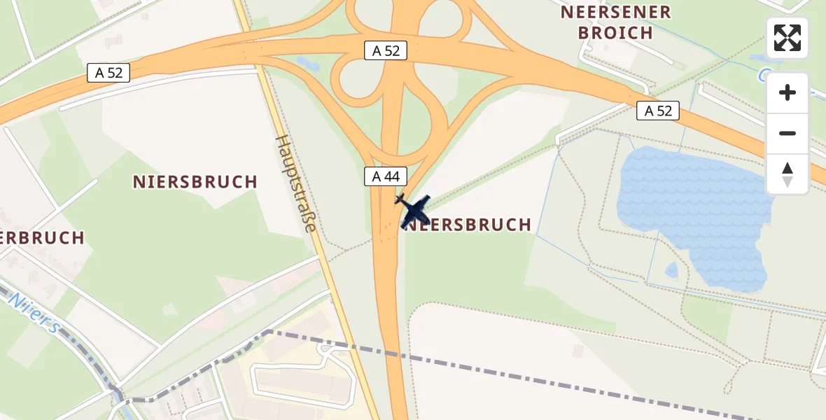 Routekaart van de vlucht: Polizeiflugzeug nach Willich