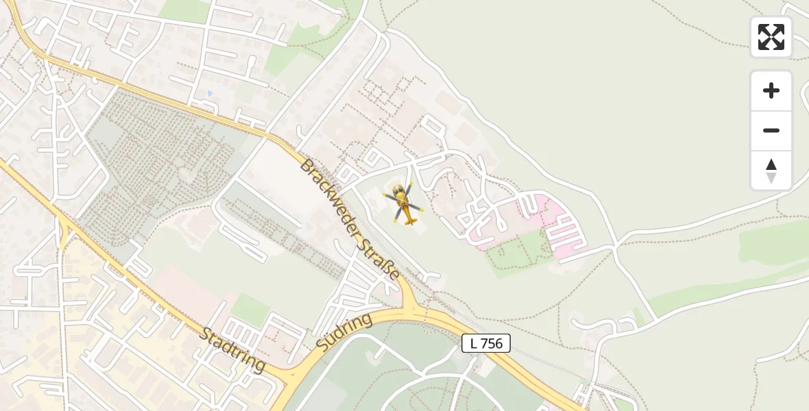 Flugroute Rettungshubschrauber Luftrettungszentrum Bielefeld - Luftrettungszentrum Bielefeld, 01 April 2026, 17:08
