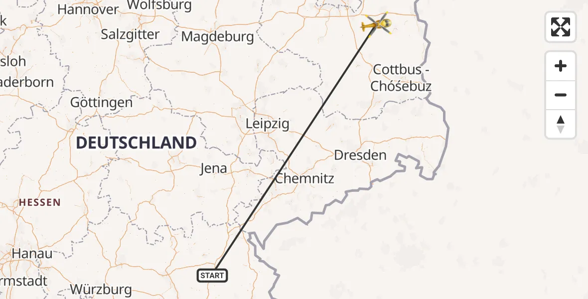 Routekaart van de vlucht: Rettungshubschrauber nach Storkow (Mark), B 246