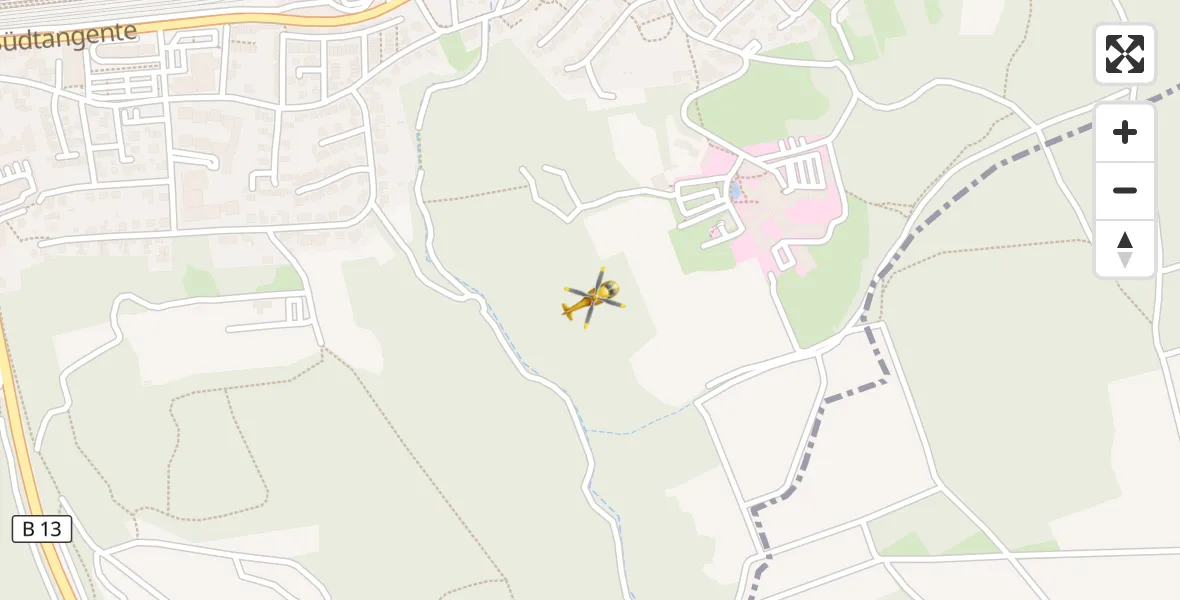 Flugroute Rettungshubschrauber Ochsenfurt Hospital - Ochsenfurt Hospital, 01 April 2026, 18:37
