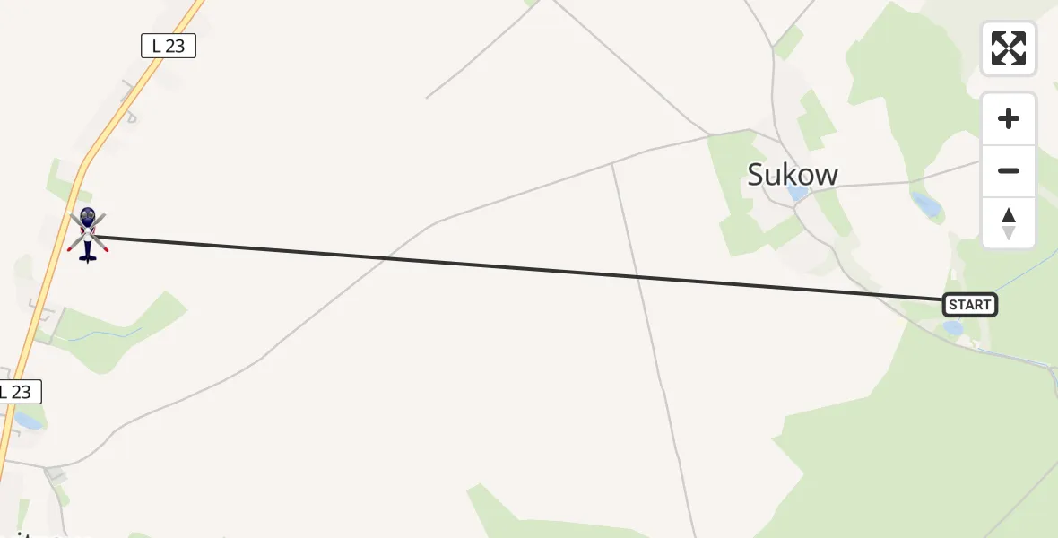 Routekaart van de vlucht: Polizeihubschrauber nach Sukow-Levitzow, An der Landstraße