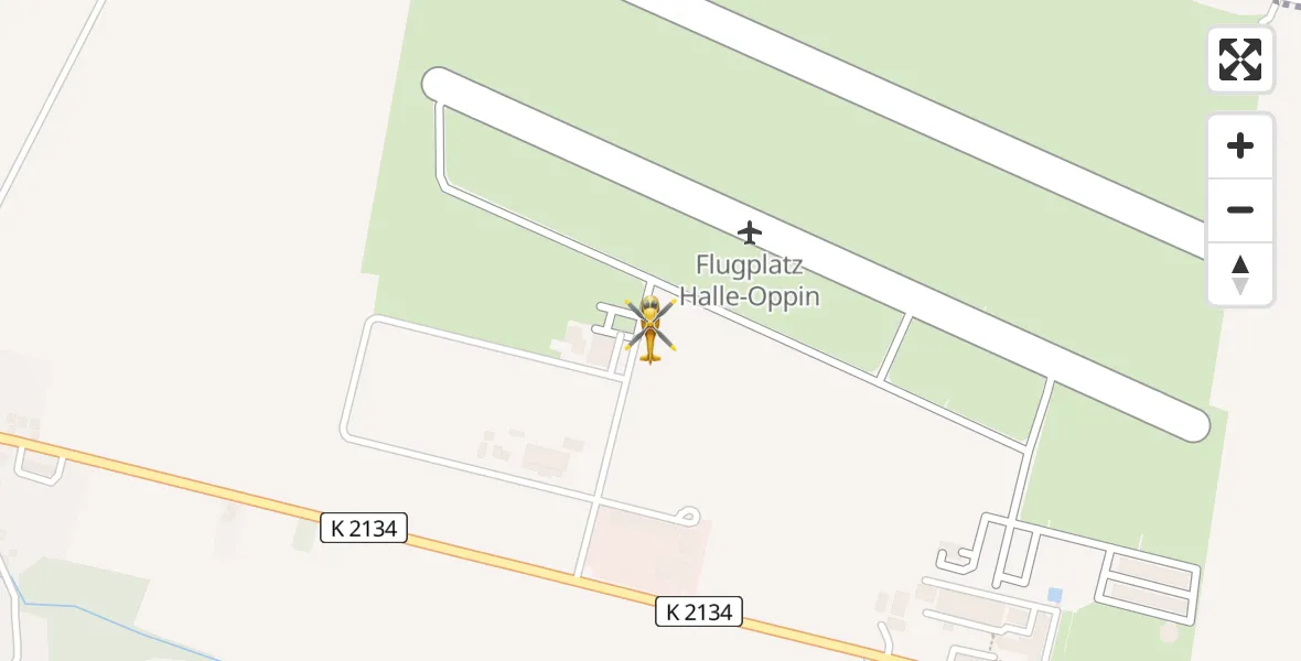 Flugroute Ambulanzhubschrauber Halle-Oppin Flugplatz - Halle-Oppin Flugplatz, 01 April 2026, 20:36