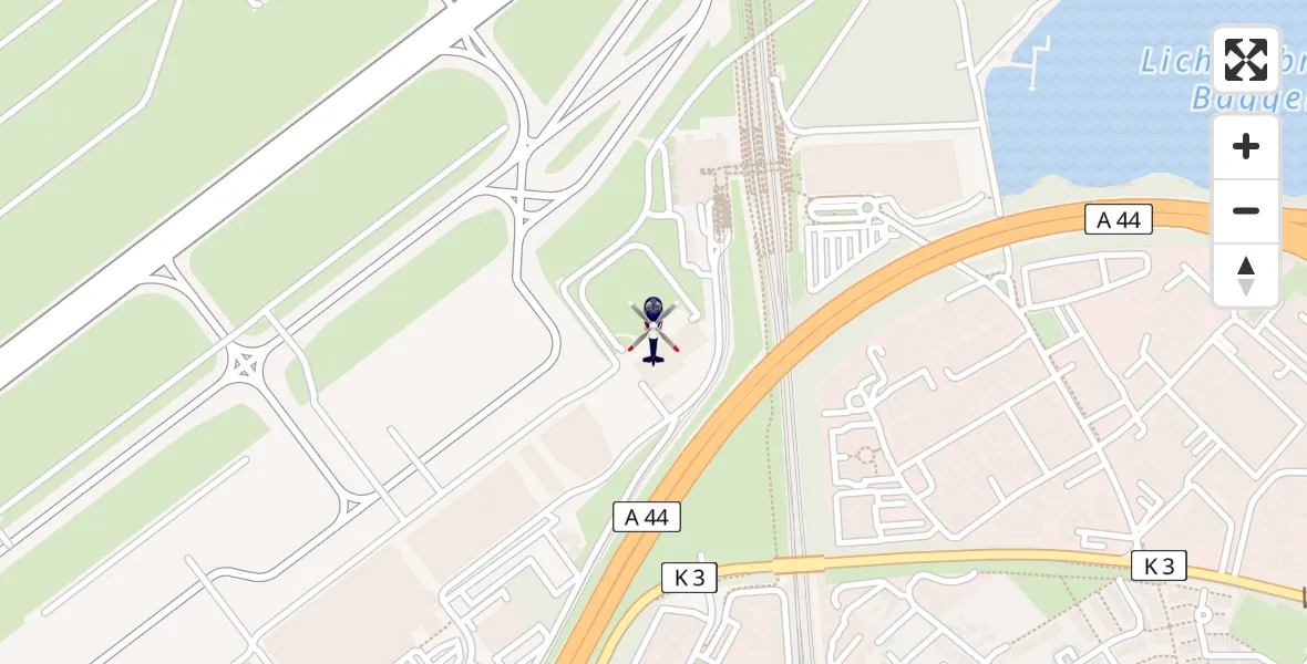 Routekaart van de vlucht: Polizeihubschrauber nach Düsseldorf Flughafen