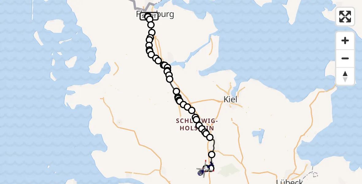 Routekaart van de vlucht: Polizeihubschrauber nach Bad Bramstedt Hubschrauberlandeplatz