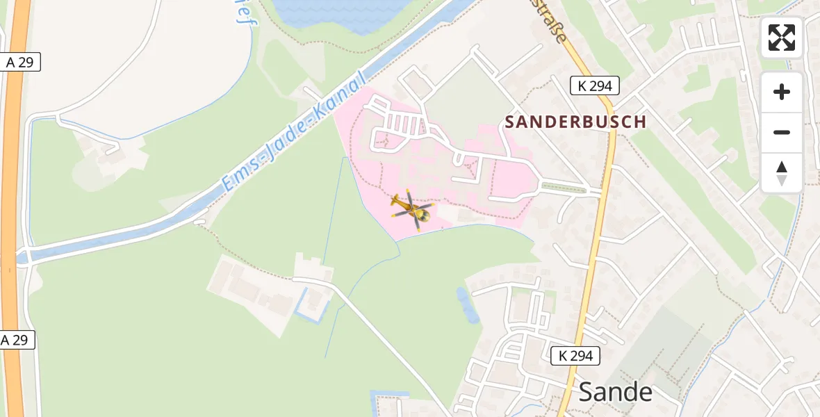 Routekaart van de vlucht: Rettungshubschrauber nach Sande