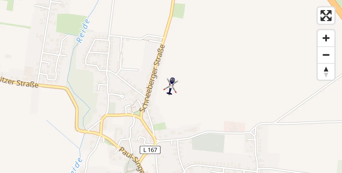 Routekaart van de vlucht: Polizeihubschrauber nach Halle (Saale), Schneeberger Straße