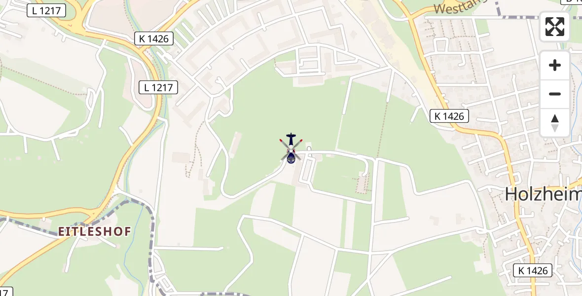 Routekaart van de vlucht: Polizeihubschrauber nach Göppingen, Iltishofweg