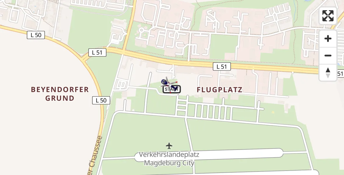 Flugroute Polizeihubschrauber Magdeburg City Flugplatz - Magdeburg City Flugplatz, 02 April 2026, 05:28