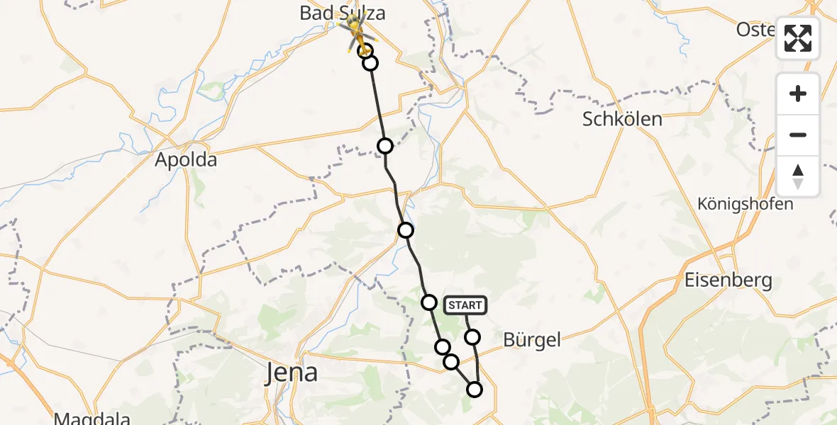 Routekaart van de vlucht: Rettungshubschrauber nach Bad Sulza, Im Brühlgrund