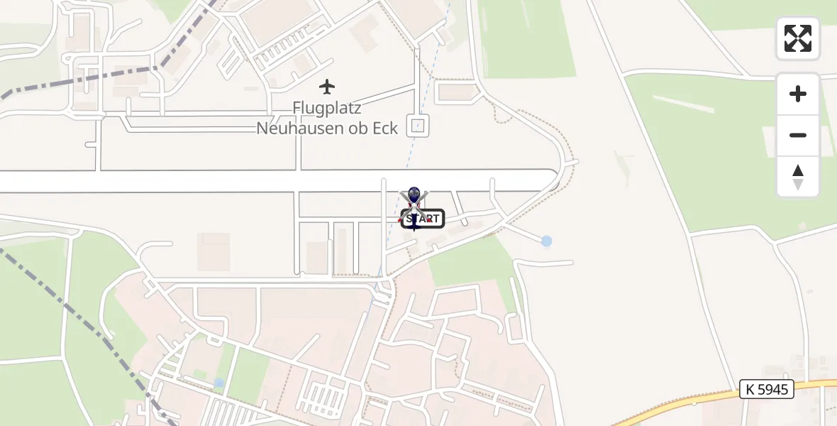 Flugroute Polizeihubschrauber Neuhausen ob Eck Flugplatz - Neuhausen ob Eck Flugplatz, 02 April 2026, 07:33