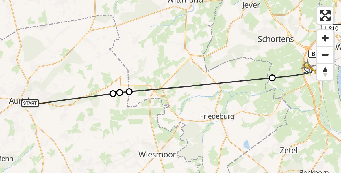 Routekaart van de vlucht: Rettungshubschrauber nach Sande, Am Gut Sanderbusch