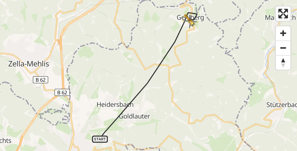Flugroute Rettungshubschrauber Suhl - Suhl, 02 April 2026, 08:21