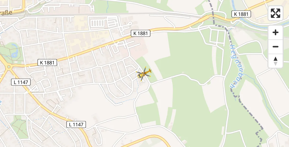 Flugroute Rettungshubschrauber Schorndorf - Schorndorf, 02 April 2026, 08:31