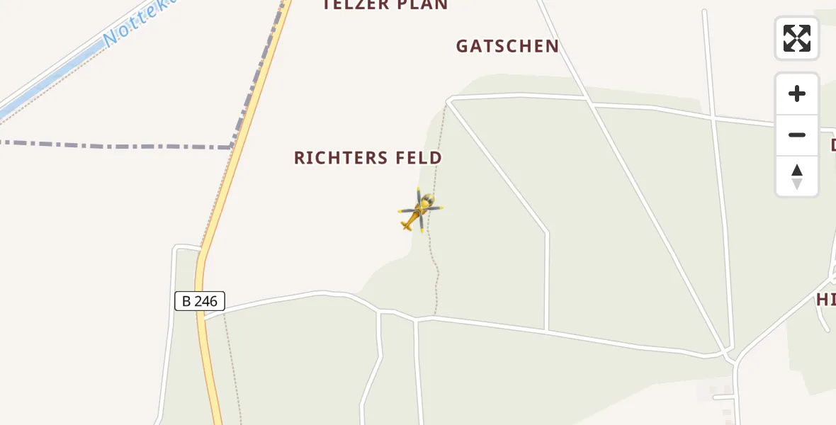 Routekaart van de vlucht: Rettungshubschrauber nach Zossen