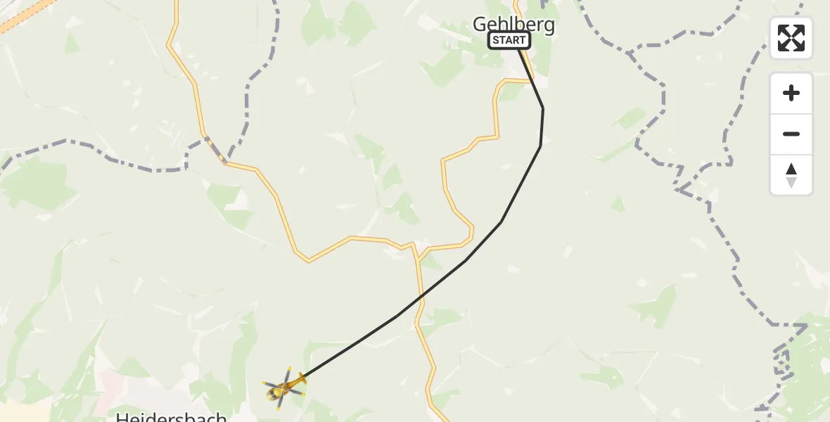 Flugroute Rettungshubschrauber Suhl - Suhl, 02 April 2026, 08:53