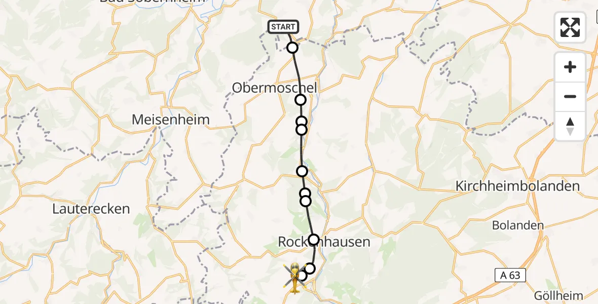 Routekaart van de vlucht: Rettungshubschrauber nach Imsweiler UL