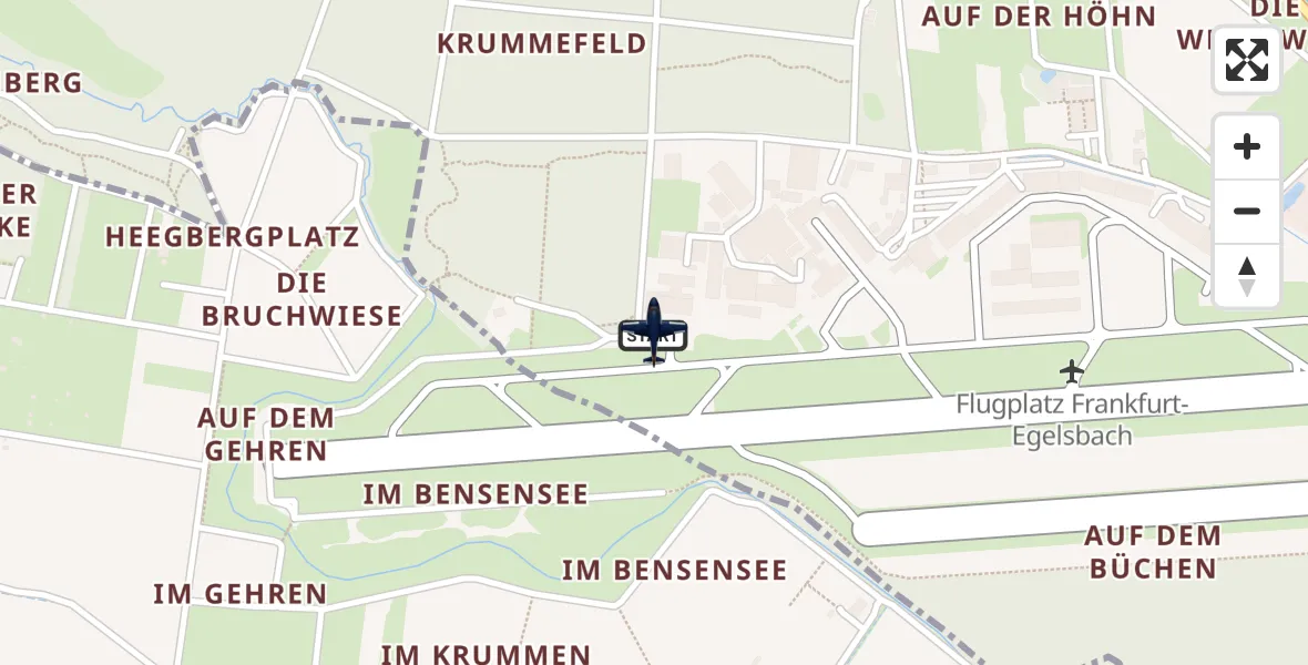 Flugroute Polizeiflugzeug Flughafen Frankfurt-Egelsbach - Flughafen Frankfurt-Egelsbach, 02 April 2026, 09:04