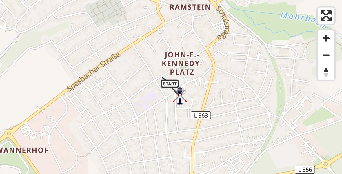Flugroute Polizeihubschrauber Ramstein-Miesenbach - Ramstein-Miesenbach, 02 April 2026, 09:03