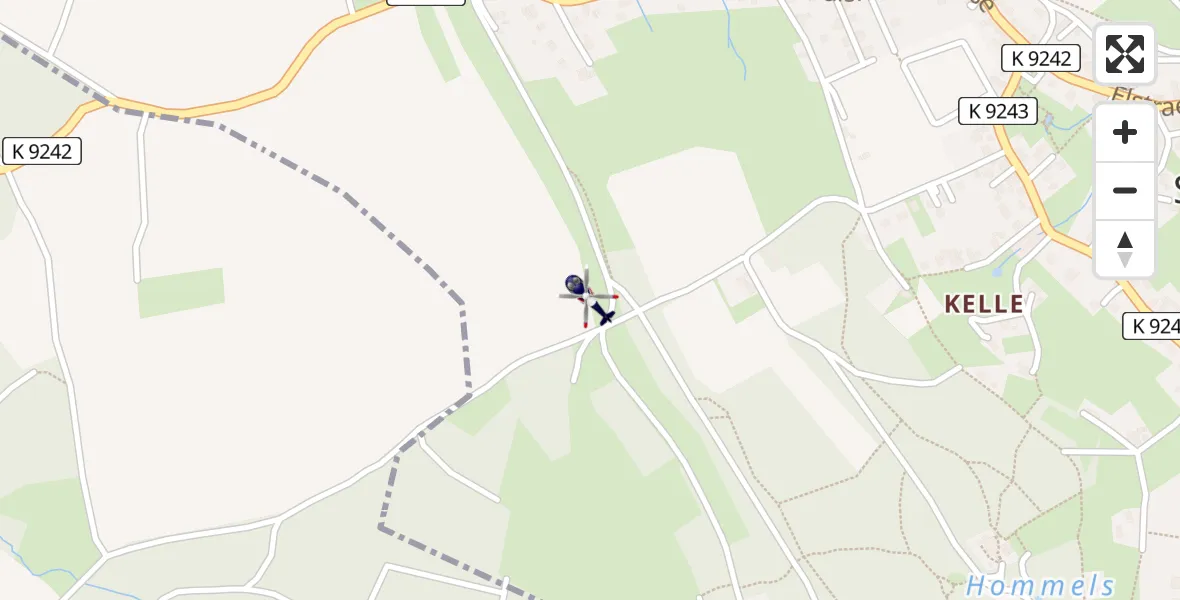 Routekaart van de vlucht: Polizeihubschrauber nach Steina, Kirchsteig