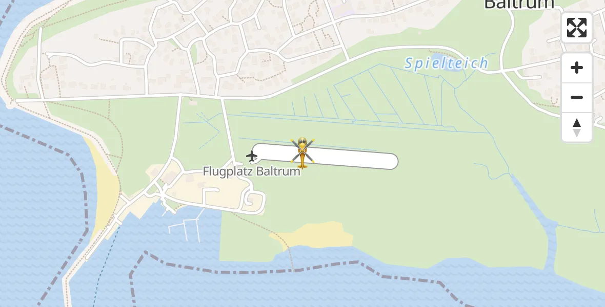 Routekaart van de vlucht: Rettungshubschrauber nach Baltrum Flughafen