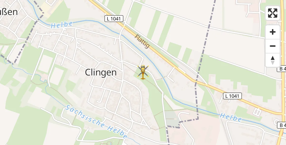 Flugroute Rettungshubschrauber Clingen - Clingen, 02 April 2026, 09:27