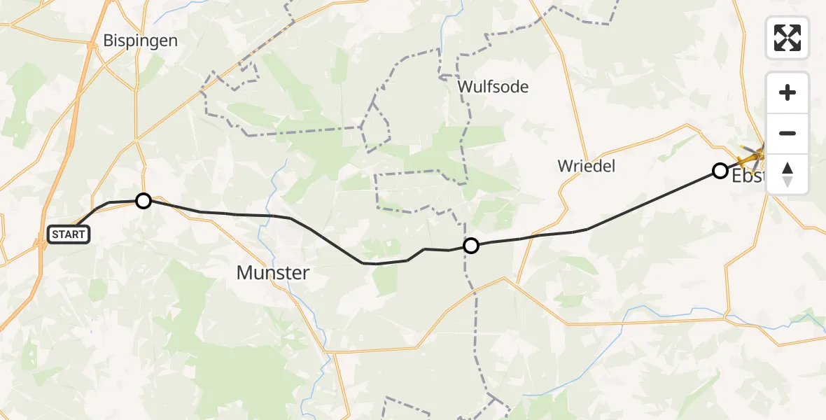 Routekaart van de vlucht: Rettungshubschrauber nach Ebstorf, Hans-Rasch-Weg