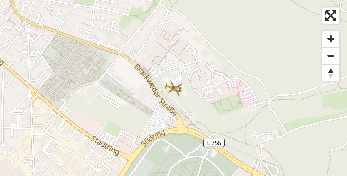 Flugroute Rettungshubschrauber Luftrettungszentrum Bielefeld - Luftrettungszentrum Bielefeld, 02 April 2026, 10:06