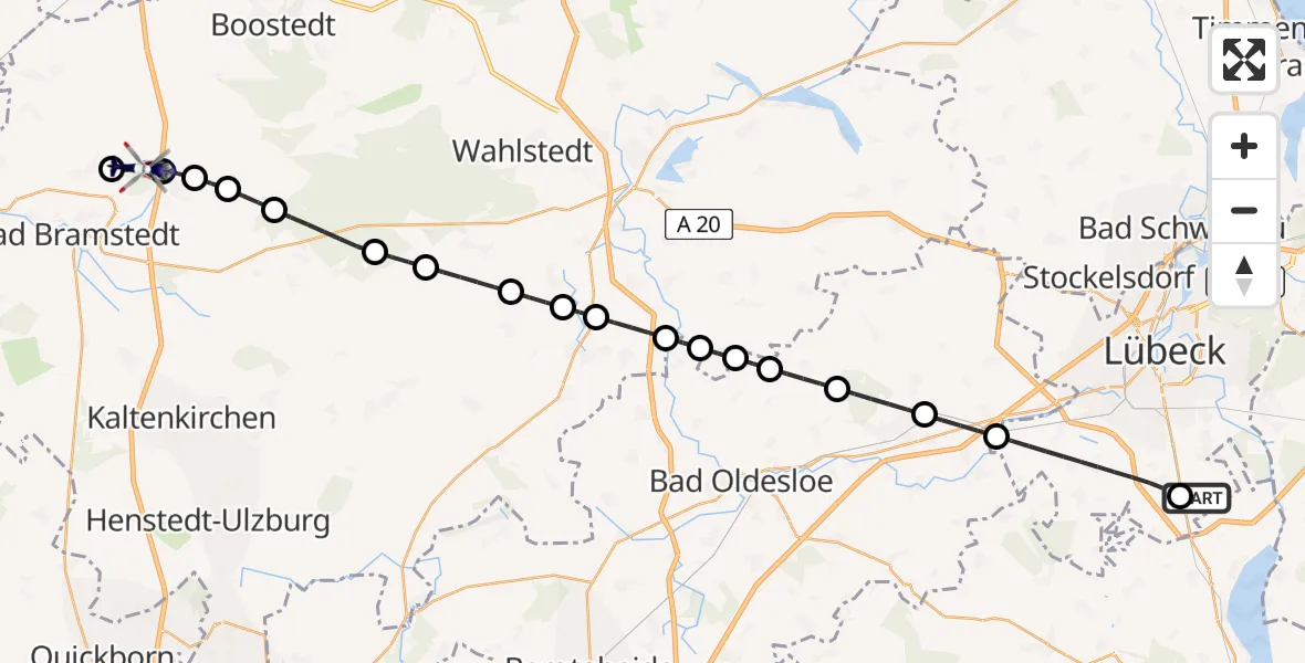 Routekaart van de vlucht: Polizeihubschrauber nach Wiemersdorf, Bahnhofstraße
