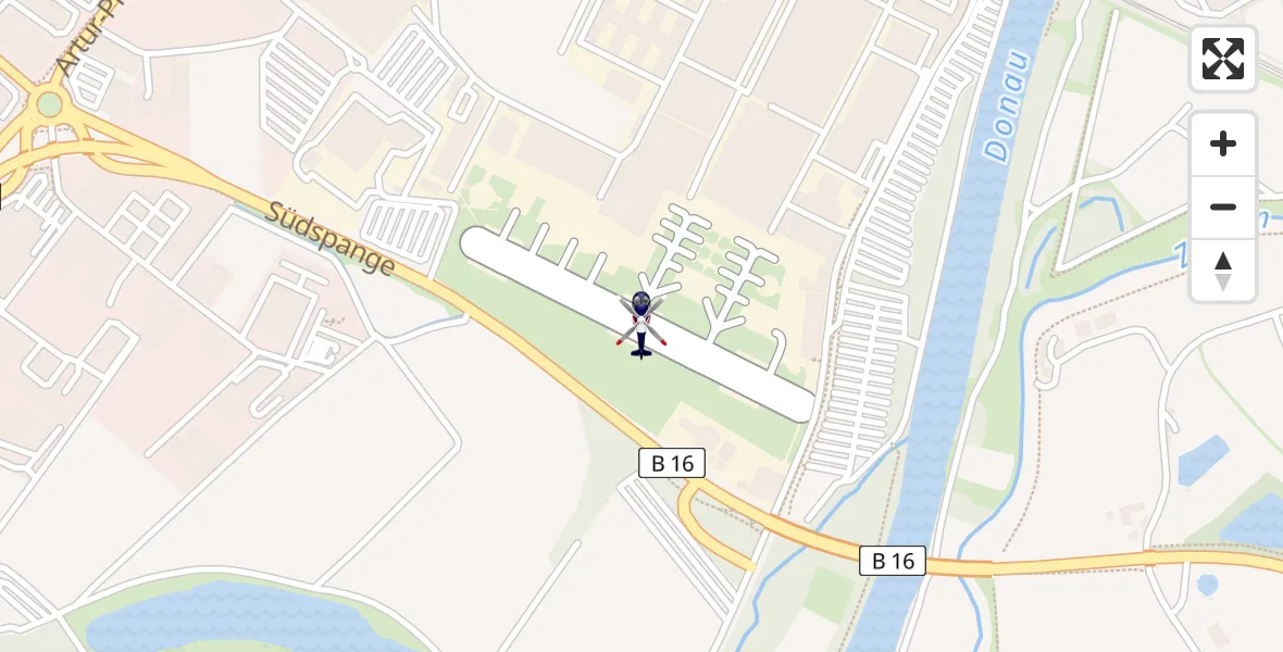 Routekaart van de vlucht: Polizeihubschrauber nach Donauwörth Hubschrauberlandeplatz