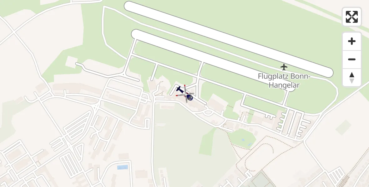 Routekaart van de vlucht: Polizeihubschrauber nach Bonn-Hangelar Flugplatz