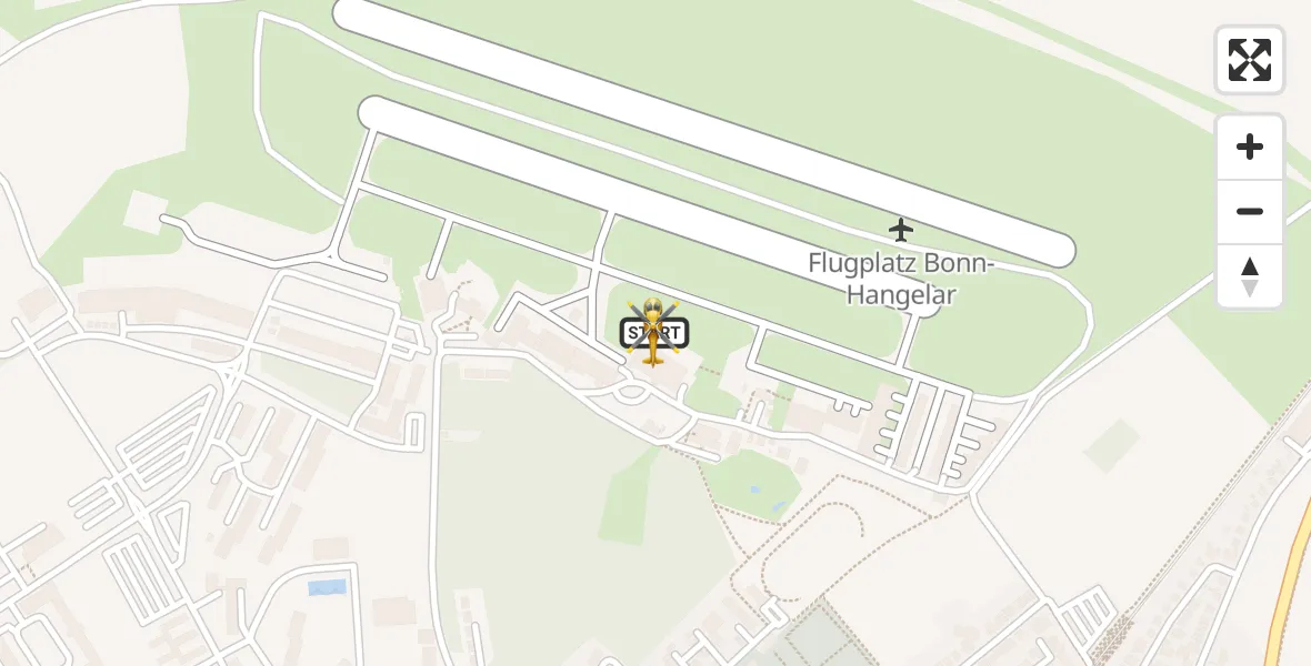 Flugroute Rettungshubschrauber Bonn-Hangelar Flugplatz - Bonn-Hangelar Flugplatz, 02 April 2026, 12:35