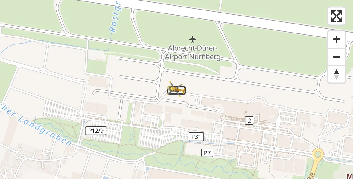 Flugroute Ambulanzhubschrauber Flughafen Nuremberg - Flughafen Nuremberg, 02 April 2026, 13:12