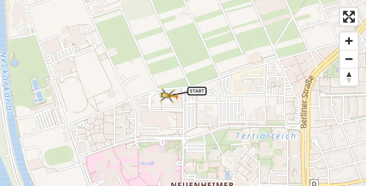 Flugroute Rettungshubschrauber Heidelberg - Heidelberg, 02 April 2026, 13:41