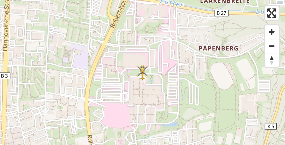 Flugroute Rettungshubschrauber Göttingen University Clinic Hubschrauberlandeplatz - Göttingen University Clinic Hubschrauberlandeplatz, 02 April 2026, 13:46