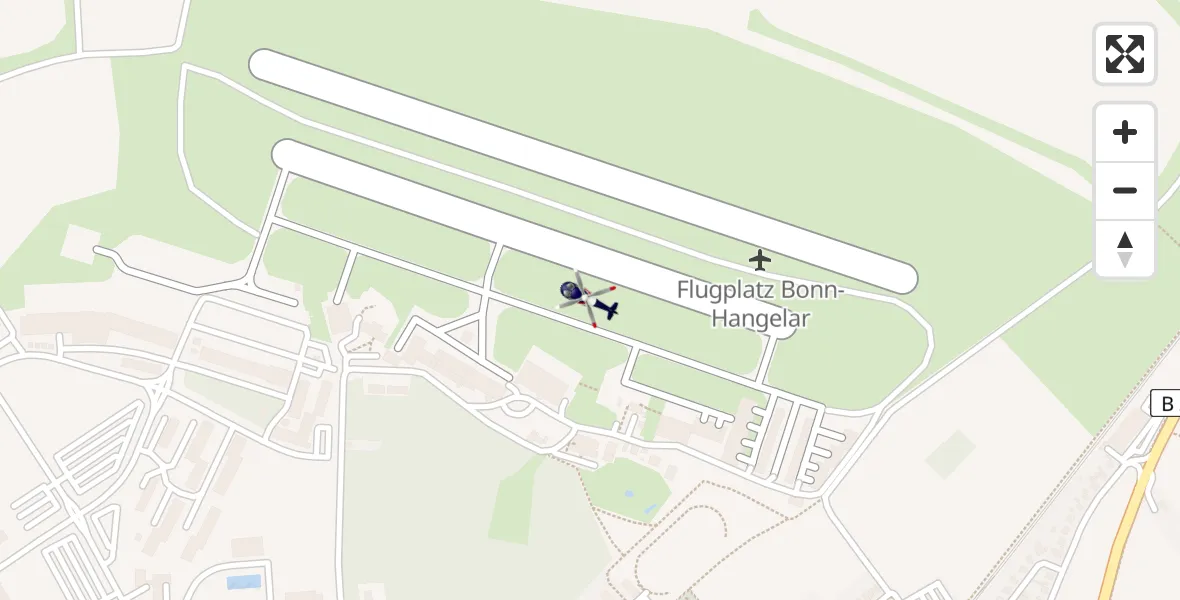 Routekaart van de vlucht: Polizeihubschrauber nach Bonn-Hangelar Flugplatz