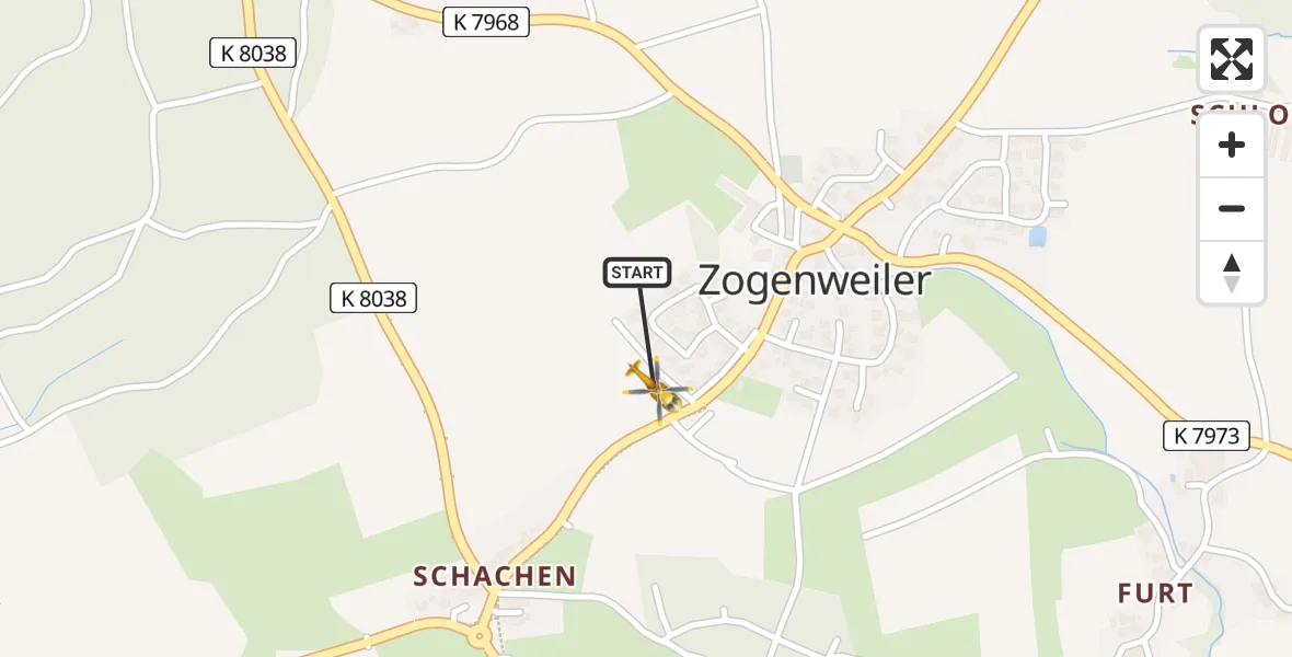 Flugroute Rettungshubschrauber Horgenzell - Horgenzell, 02 April 2026, 13:58